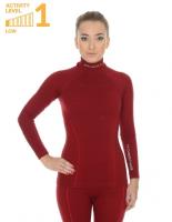 Brubeck Футболка женская дл.рукав Wool Merino 78% Бордо в Хабаровске