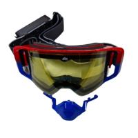 AiM Очки снегоходные с магнитной линзой и подогревом (PRO) 31-107 Accu Heated Red-Blue Glossy в Хабаровске