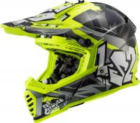 LS2 Шлем MX437 Fast Mini Crusher Черно-желтый в Хабаровске