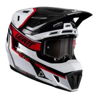 Leatt Шлем кроссовый  7.5 V26 White-Red + очки Velocity 4.5 в Хабаровске