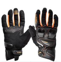 Sweep Перчатки кожаные+текстиль Hammer Black/Orange в Хабаровске
