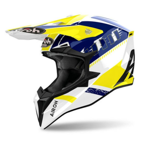 Airoh Мотошлем Wraaap Feel Yellow/Blue Gloss в Хабаровске
