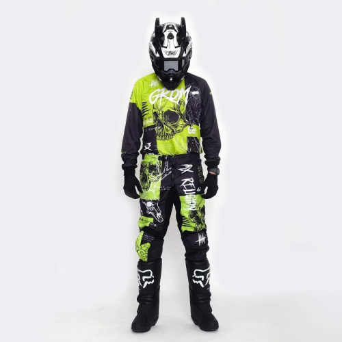 Grom Штаны кроссовые MX Religion lime в Хабаровске